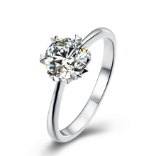 High End Sterling Silver Lady Engagement Ring 1ct Moissanite Ring